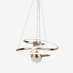 Eylül Büyük Kristal Taşlı Tek Top Led Sarkıt Avize GD