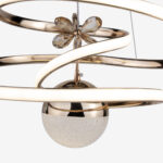 Eylül Büyük Kristal Taşlı Tek Top Led Sarkıt Avize GD - Görsel 3