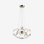 Drone Çiftli Kristal Taşlı Tek Top Led Sarkıt Avize GD