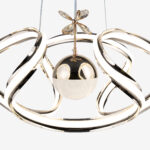 Drone Çiftli Kristal Taşlı Tek Top Led Sarkıt Avize GD - Görsel 3