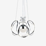 Arya Çiftli Kristal Taşlı Tek Top Led Sarkıt Avize CH - Görsel 2