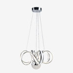 Kuğu Çiftli Kristal Taşlı Tek Top Led Sarkıt Avize CH