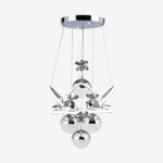 Kral Tacı Kristal Taşlı 4 Top Led Sarkıt Avize CH