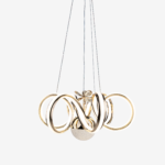 Kuğu Çiftli Kristal Taşlı Tek Top Led Sarkıt Avize GD - Görsel 2