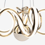 Kuğu Çiftli Kristal Taşlı Tek Top Led Sarkıt Avize GD - Görsel 3