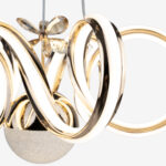 Kuğu Çiftli Kristal Taşlı Tek Top Led Sarkıt Avize GD - Görsel 4