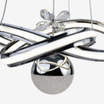 Hayal Çiftli Kristal Taşlı Tek Top Led Sarkıt Avize CH - Görsel 3