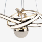 Hayal Çiftli Kristal Taşlı Tek Top Led Sarkıt Avize GD - Görsel 3