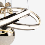 Hayal Çiftli Kristal Taşlı Tek Top Led Sarkıt Avize GD - Görsel 4