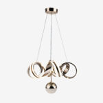 Kuğu Çiftli Büyük Kristal Taşlı Tek Top Led Sarkıt Avize GD